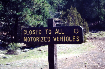 USFS Sign: CLOSED TO ALL MOTORIZED VEHICLES